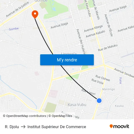 R. Djolu to Institut Supérieur De Commerce map