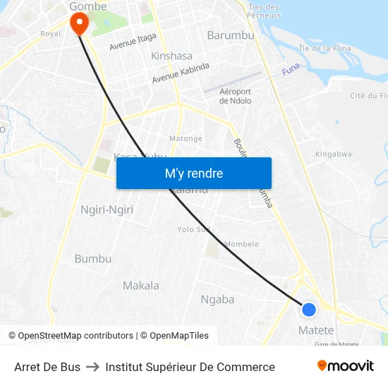 Arret De Bus to Institut Supérieur De Commerce map