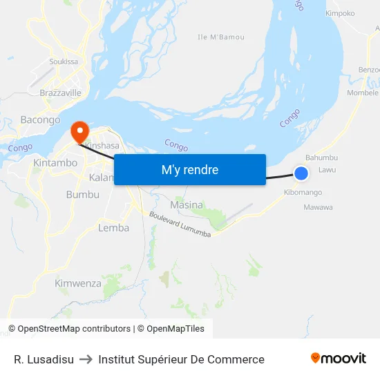 R. Lusadisu to Institut Supérieur De Commerce map