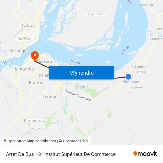 Arret De Bus to Institut Supérieur De Commerce map