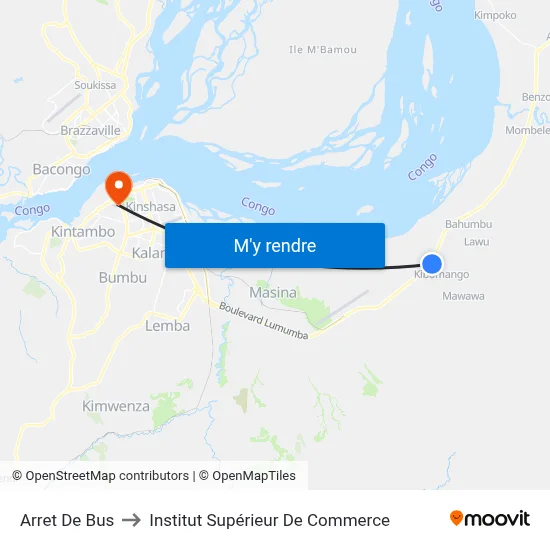 Arret De Bus to Institut Supérieur De Commerce map