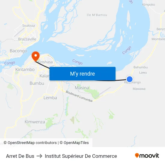 Arret De Bus to Institut Supérieur De Commerce map