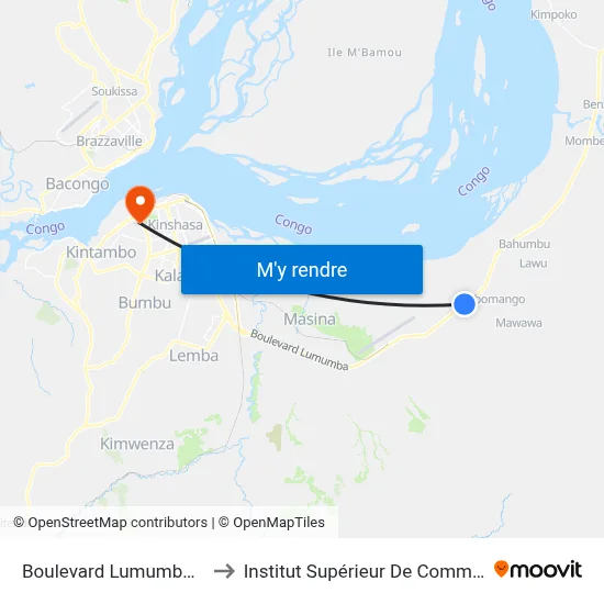 Boulevard Lumumba, 18 to Institut Supérieur De Commerce map