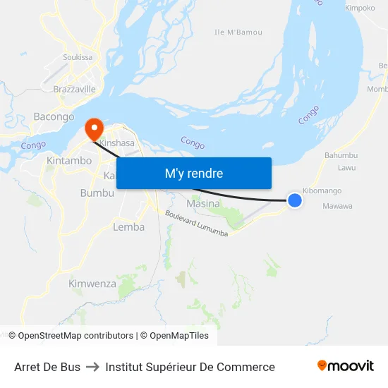 Arret De Bus to Institut Supérieur De Commerce map