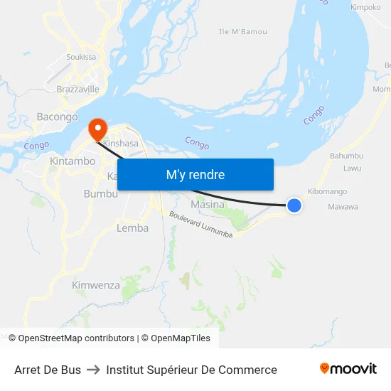 Arret De Bus to Institut Supérieur De Commerce map