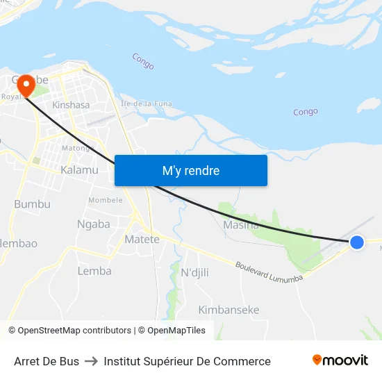 Arret De Bus to Institut Supérieur De Commerce map