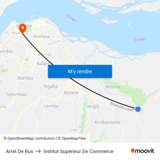 Arret De Bus to Institut Supérieur De Commerce map