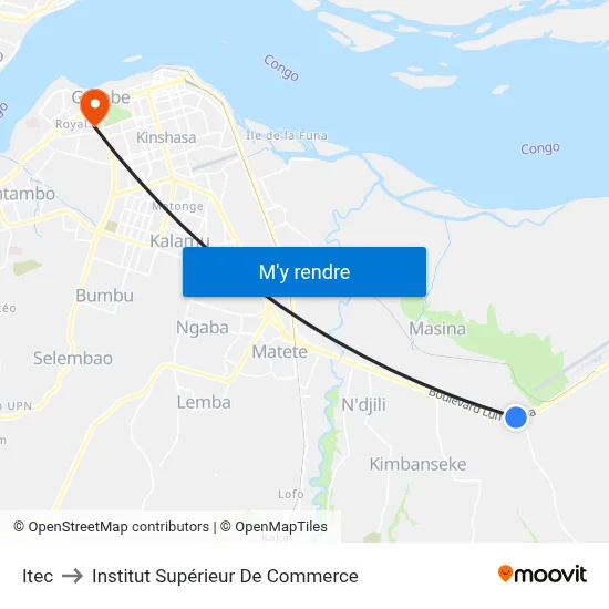Itec to Institut Supérieur De Commerce map