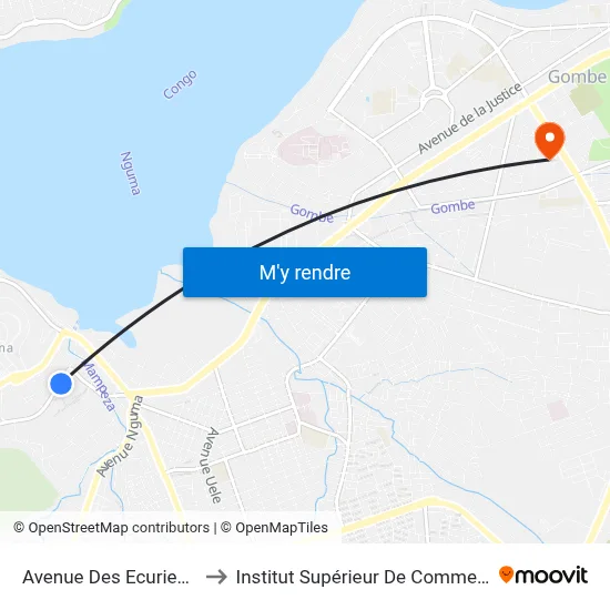 Avenue Des Ecuries, 7 to Institut Supérieur De Commerce map