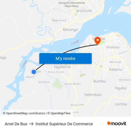 Arret De Bus to Institut Supérieur De Commerce map