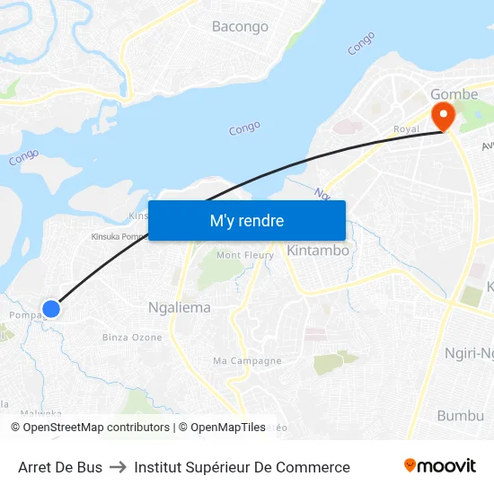 Arret De Bus to Institut Supérieur De Commerce map