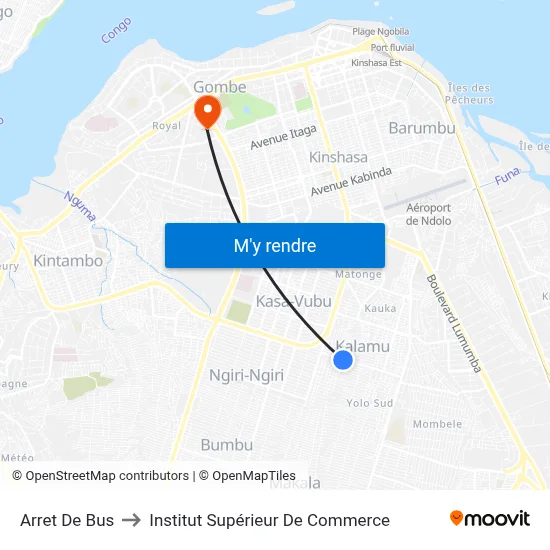 Arret De Bus to Institut Supérieur De Commerce map