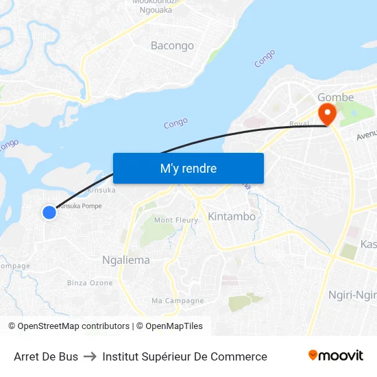Arret De Bus to Institut Supérieur De Commerce map