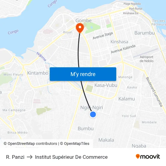 R. Panzi to Institut Supérieur De Commerce map