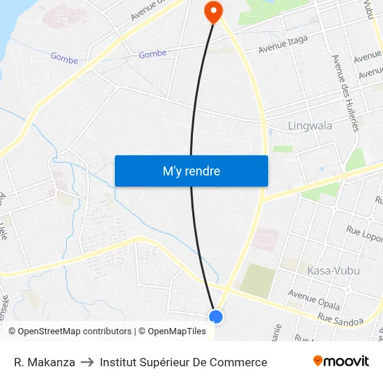 R. Makanza to Institut Supérieur De Commerce map