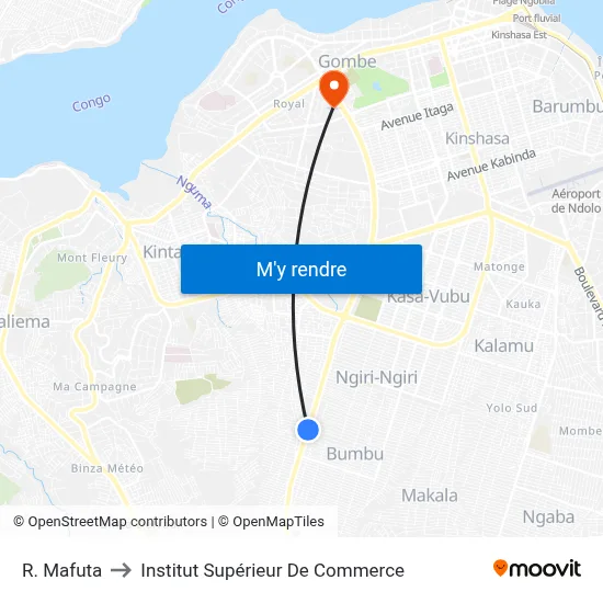 R. Mafuta to Institut Supérieur De Commerce map