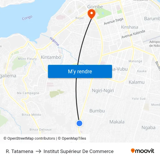 R. Tatamena to Institut Supérieur De Commerce map