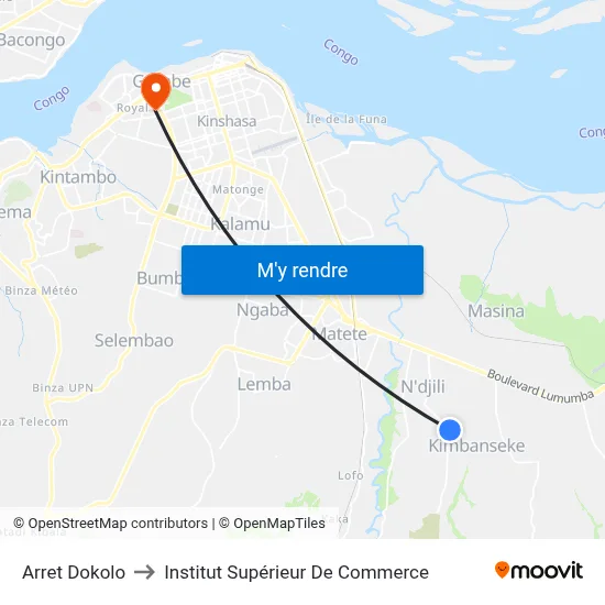 Arret Dokolo to Institut Supérieur De Commerce map