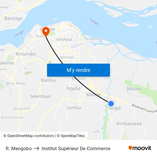 R. Mangobo to Institut Supérieur De Commerce map