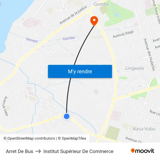 Arret De Bus to Institut Supérieur De Commerce map