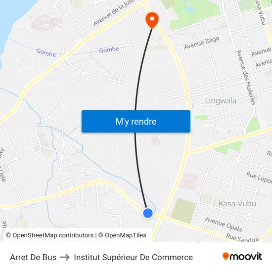 Arret De Bus to Institut Supérieur De Commerce map