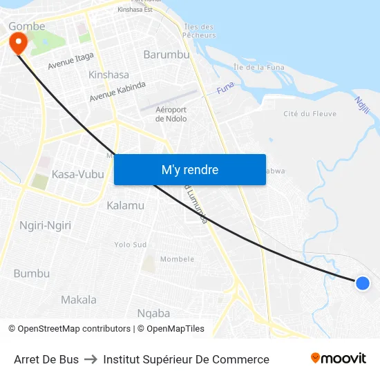 Arret De Bus to Institut Supérieur De Commerce map