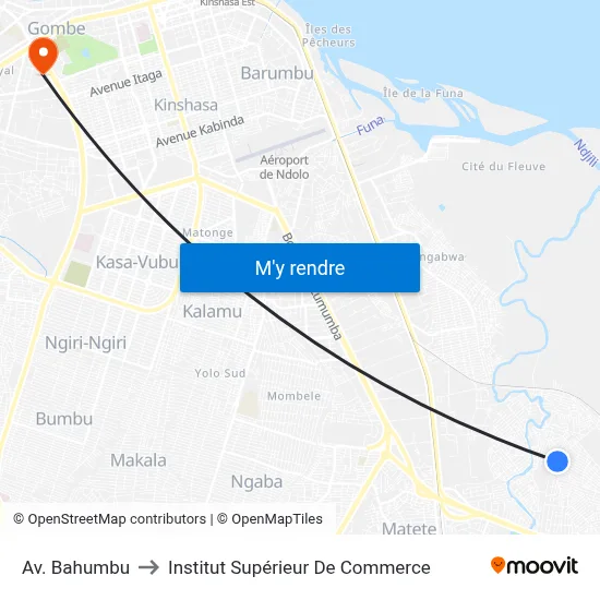 Av. Bahumbu to Institut Supérieur De Commerce map