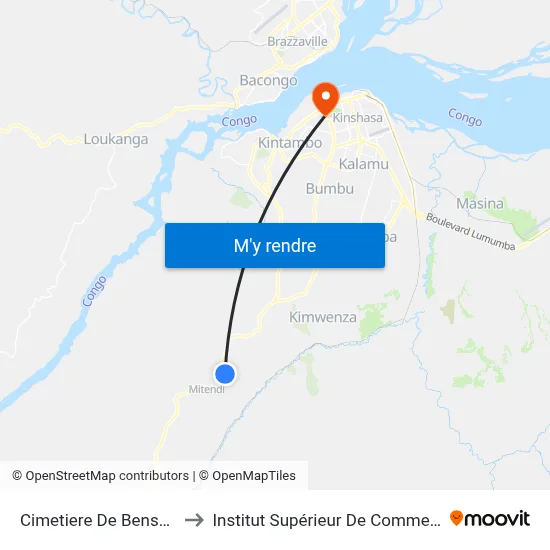 Cimetiere De Benseke to Institut Supérieur De Commerce map