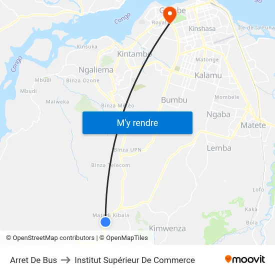 Arret De Bus to Institut Supérieur De Commerce map