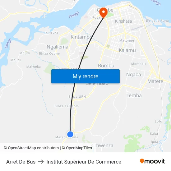 Arret De Bus to Institut Supérieur De Commerce map