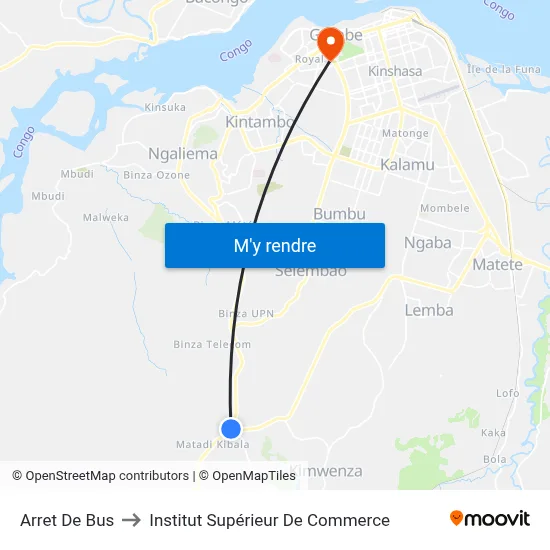 Arret De Bus to Institut Supérieur De Commerce map