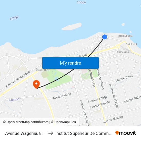 Avenue Wagenia, 8778 to Institut Supérieur De Commerce map