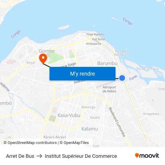 Arret De Bus to Institut Supérieur De Commerce map