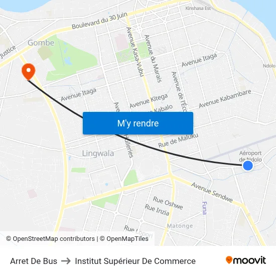 Arret De Bus to Institut Supérieur De Commerce map