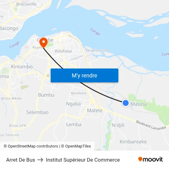 Arret De Bus to Institut Supérieur De Commerce map
