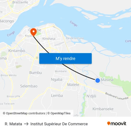 R. Matata to Institut Supérieur De Commerce map