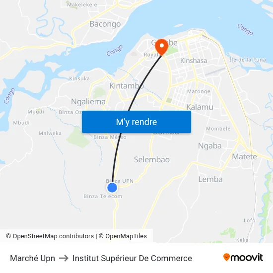 Marché Upn to Institut Supérieur De Commerce map