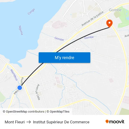 Mont Fleuri to Institut Supérieur De Commerce map