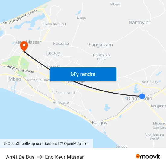 Arrêt De Bus to Eno Keur Massar map