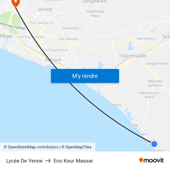 Lycée De Yenne to Eno Keur Massar map