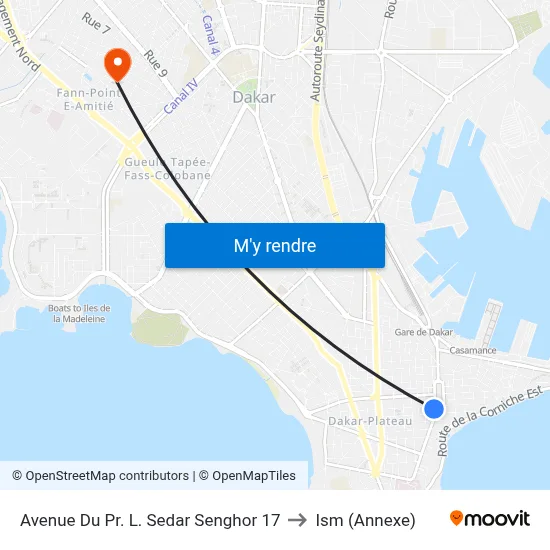 Avenue Du Pr. L. Sedar Senghor 17 to Ism (Annexe) map