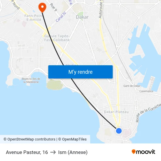 Avenue Pasteur, 16 to Ism (Annexe) map