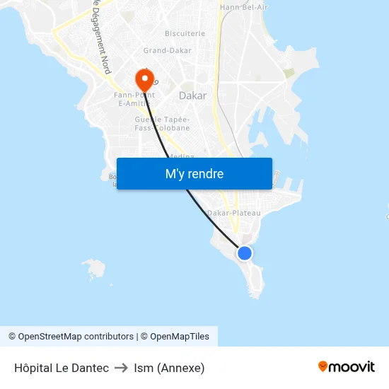 Hôpital Le Dantec to Ism (Annexe) map