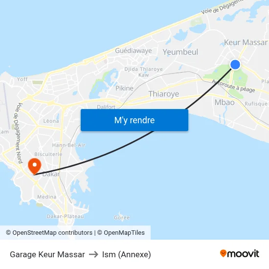 Garage Keur Massar to Ism (Annexe) map