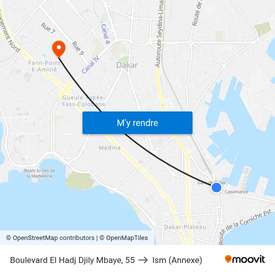 Boulevard El Hadj Djily Mbaye, 55 to Ism (Annexe) map