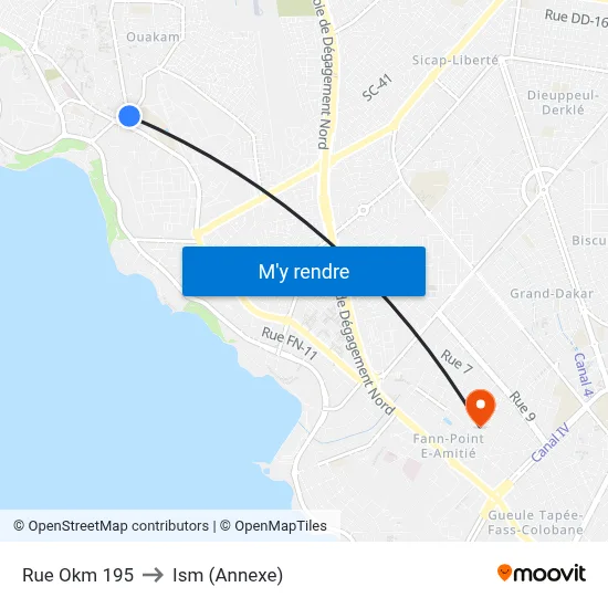 Rue Okm 195 to Ism (Annexe) map