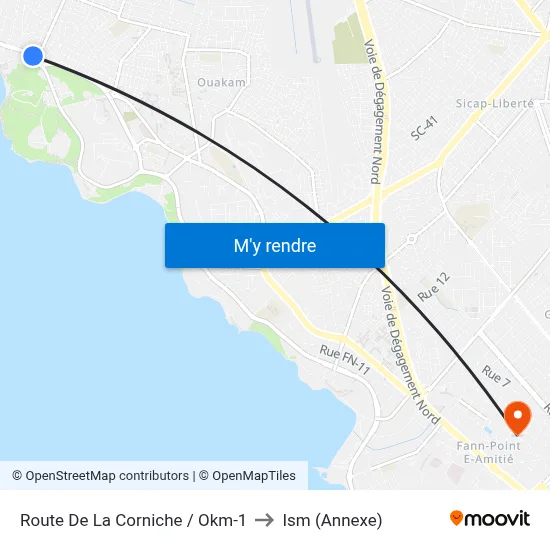 Route De La Corniche / Okm-1 to Ism (Annexe) map