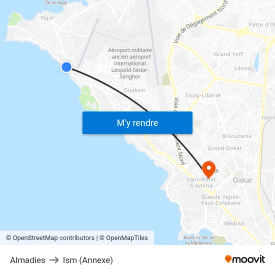 Almadies to Ism (Annexe) map