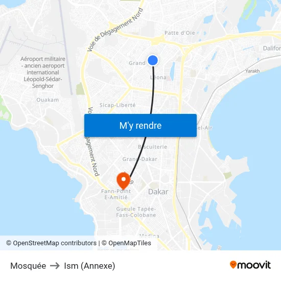Mosquée to Ism (Annexe) map