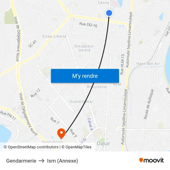 Gendarmerie to Ism (Annexe) map
